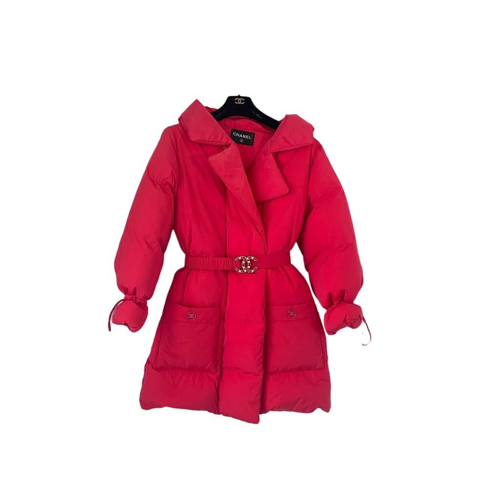 Chanel Winter 2019 Pink Puffer Coat, Size: 36
